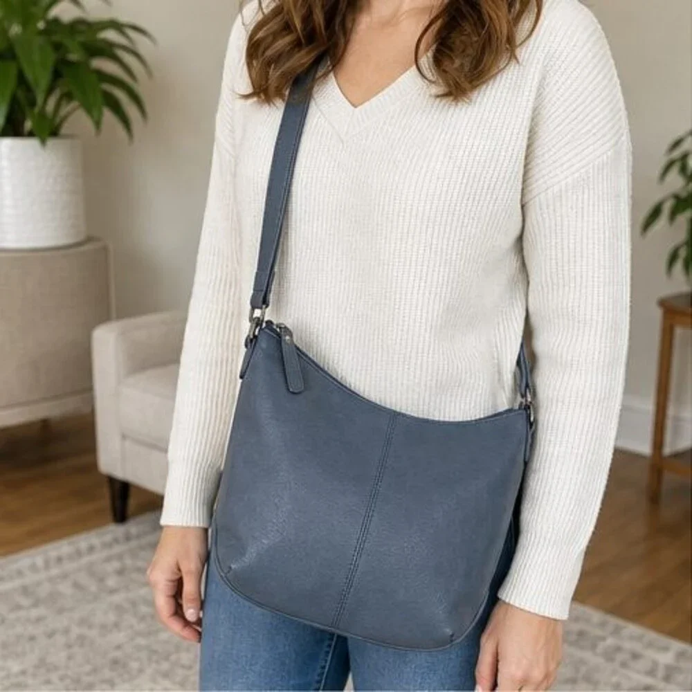 Ivory Pebbled Crossbody Bag